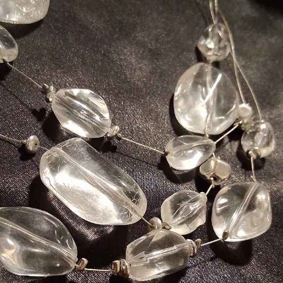 Chico's Silver and Clear Beaded Necklace - Picture 2 of 6